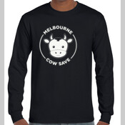Melbourne Cow Save logo Unisex black logo long sleeve t-shirt Tolstoy